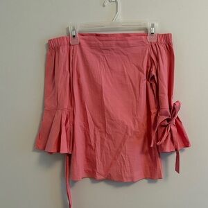 H&M Coral Off-Shoulder Skirt with Bow Detail